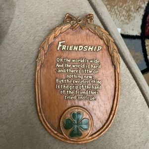 Wooden plaque friendship